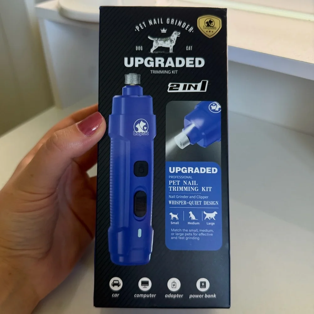 Upgraded Blue Pet Nail Grinder Trimming Kit